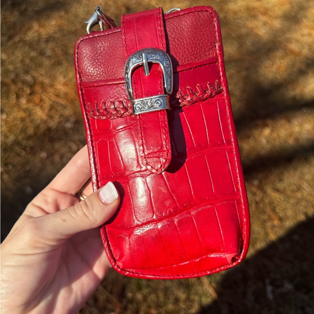 Red Leather Phone Purse
